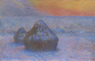 Claude Monet-Meules, effet de neige, soleil couchant