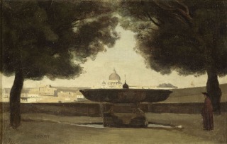 Camille Corot-La vasque de l'Académie de France à Rome
