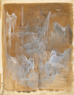 Gustave Doré-Alors arrivèrent ensemble brouillard et neige, dessin préparatoire pour l'illustration de The Rime of the Ancient Mariner de Samuel Taylor Coleridge