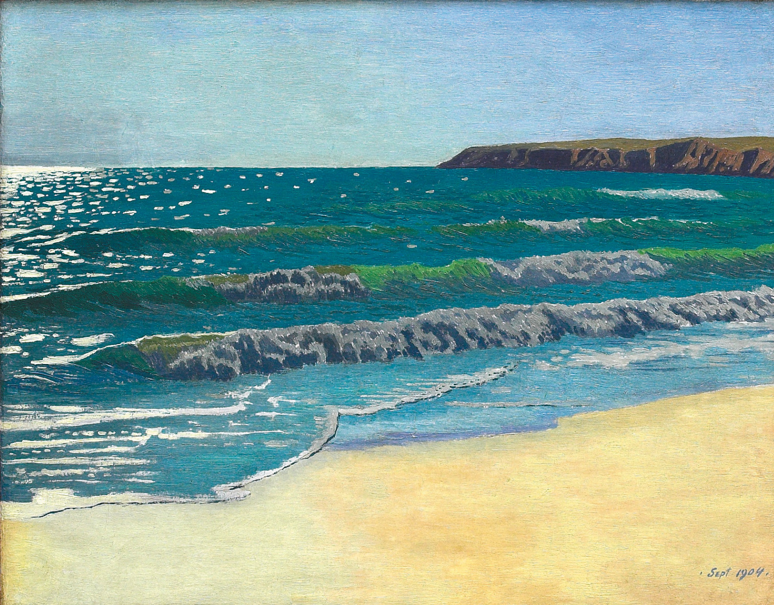Jean Ferdinand Willumsen, Brisants par temps calme sur la côte de Bretagne, 1904
